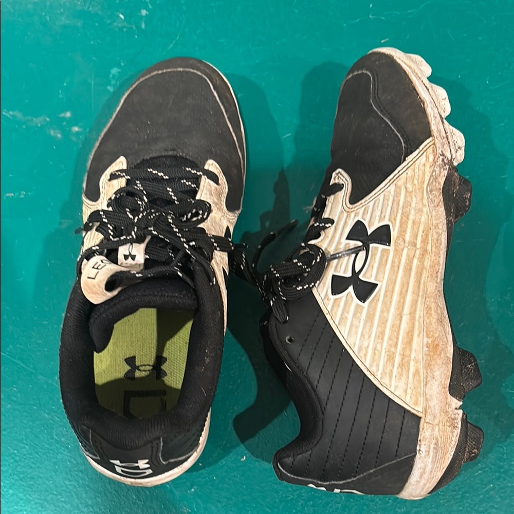 Under Armour Kids Black and White cleats